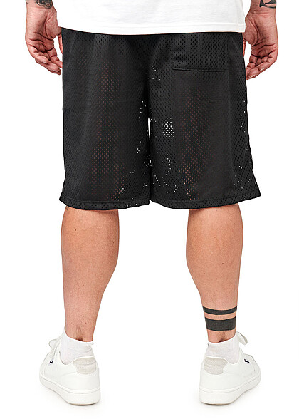 Seventyseven Lifestyle Herren Mesh Shorts mit Tunnelzug und 3-Pockets schwarz