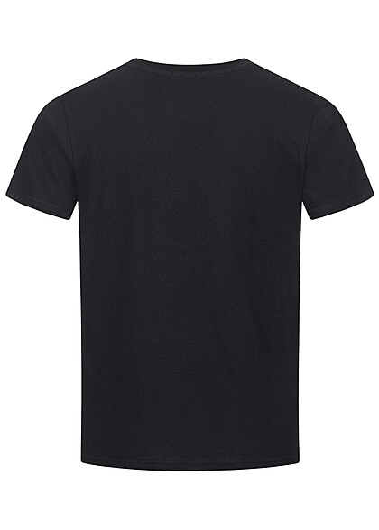 Seventyseven Lifestyle Herren T-Shirt mit Logo Print schwarz gelb
