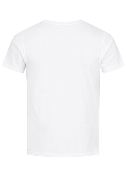 Seventyseven Lifestyle Herren T-Shirt mit Logo Print weiss schwarz