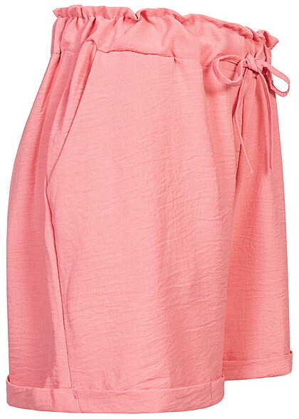 Cloud5ive Damen Musselin Short mit Umschlag und 2-Pockets Bindedetail alt rosa