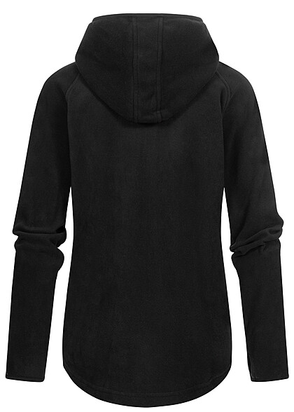 Urban Classics Dames Fleece Sweater met 2 zakken met ritssluiting zwart