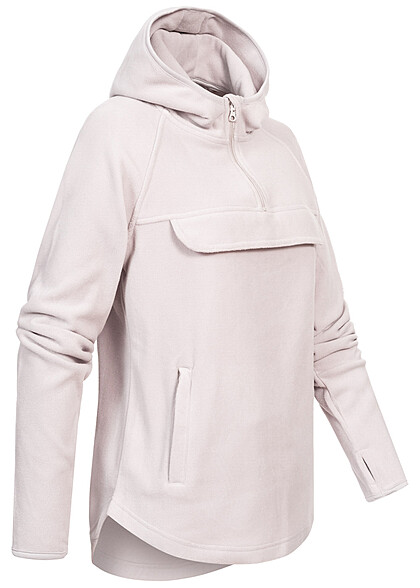 Urban Classics Dames Fleece Hoodie met 2 zakken met ritssluiting grijs