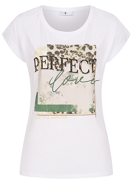 Hailys Dames T-Shirt met perfect love print wit