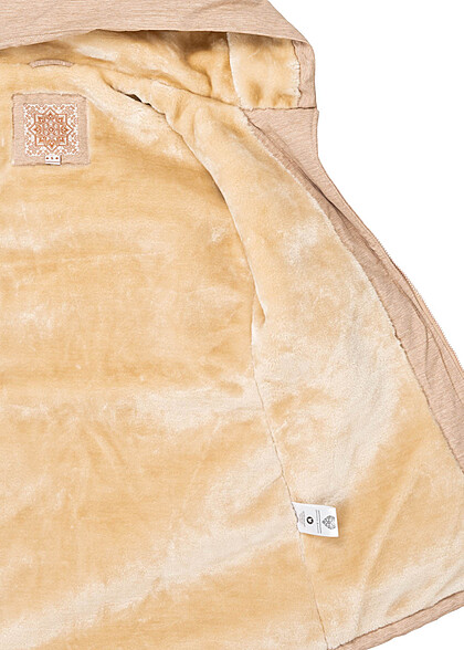 Aiki Dames Gevoerde jas met capuchon en 2 zakken bruin