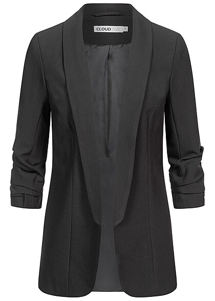 Cloud5ive Dames Open blazer met 3/4 mouwen zwart