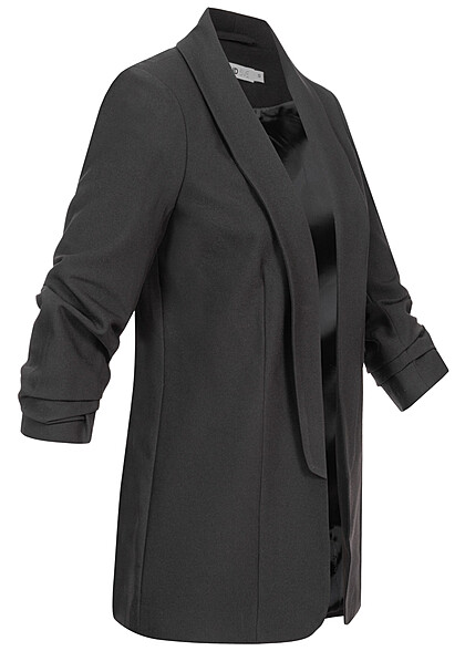 Cloud5ive Dames Open blazer met 3/4 mouwen zwart