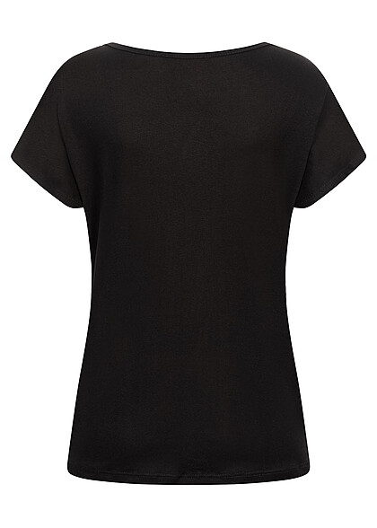 Cloud5ive Dames Viscose T-shirt met Choose Happy-opdruk zwart