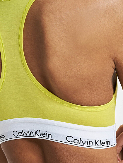 Calvin Klein Damen Bralette Underwear Unlined Sport-BH mit elstischem Bund gelb