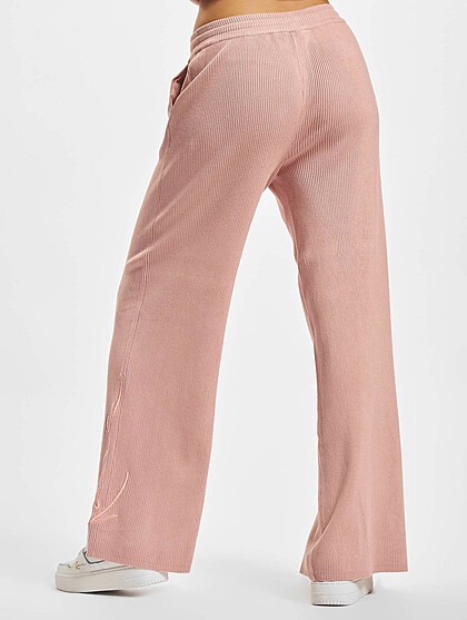 Karl Kani Damen Chino Hose mit Signature Logo-Stitching rosa