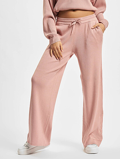 Karl Kani Damen Chino Hose mit Signature Logo-Stitching rosa