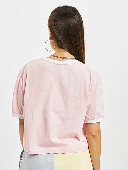 Ellesse Damen Cropped T-Shirt mit Logo Stitch und Rundhals rosa