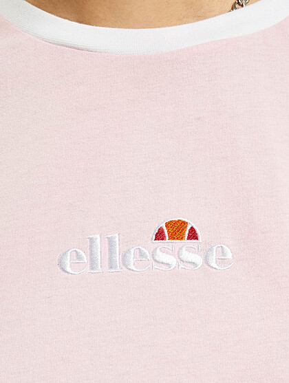 Ellesse Damen Cropped T-Shirt mit Logo Stitch und Rundhals rosa