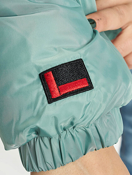 Fubu Damen Signature Jacke Steppjacke mit Zipper und 2-Pockets grn