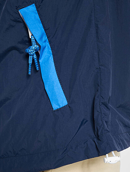 Tommy Jeans Damen Colorblock Windbreaker Jacke mit Zipper und 2-Zip-Pockets rot blau