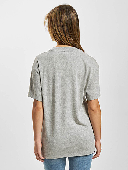 Tommy Jeans Damen Oversized T-Shirt mit Basketball Print und Rundhals grau