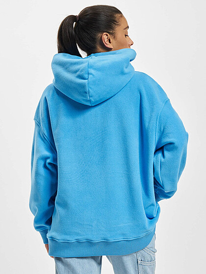 Tommy Jeans Damen Fleece Hoodie mit Tunnelzug und Signature Stitch blau