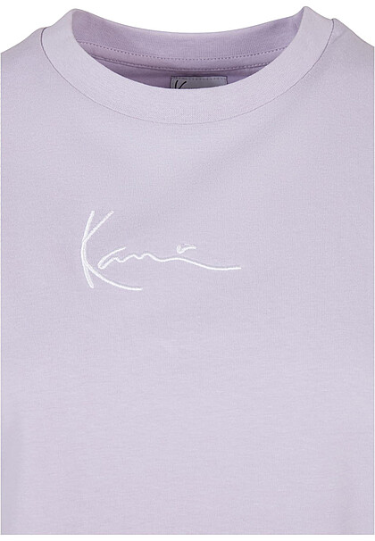 Karl Kani Damen Classic T-Shirt mit Rundhals und Logo-Stitching lila