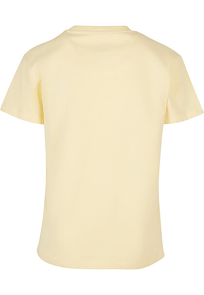 Karl Kani Damen Classic T-Shirt mit Rundhals und Logo-Stitching hell gelb