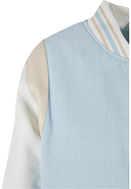 Karl Kani Damen Retro College Jacke mit Knopfleiste und 2-Pockets hell blau