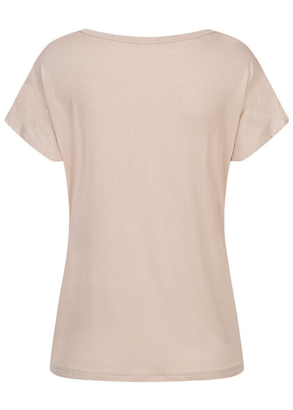 Cloud5ive Dames Viscose T-shirt met stierenschedel print beige