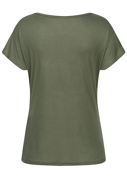 Cloud5ive Dames Viscose T-shirt met stierenschedel print groen