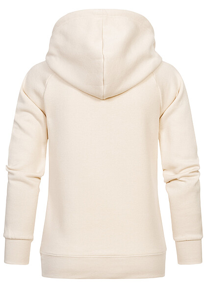 ONLY Dames Basic Hoodie met hoge kraag en trekkoorden beige