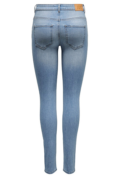JDY by ONLY Dames NOOS Skinny fit jeans in gewassen en used look blauw