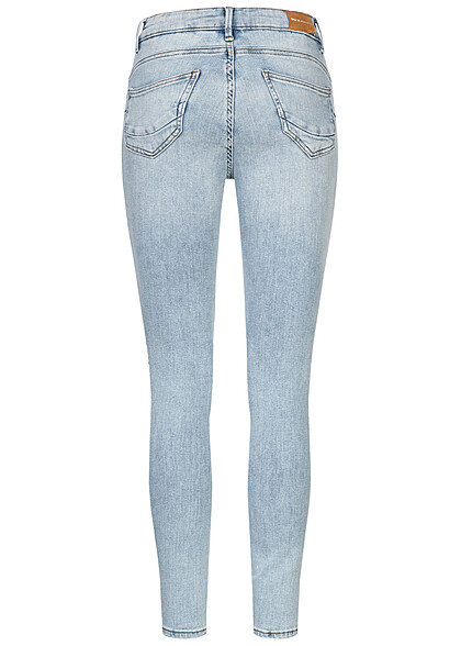 ONLY Dames Skinny Fit Jeans met 5-pockets en destroy-look lichtblauw