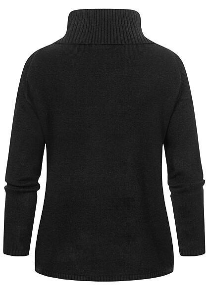 Zwarte trui met col dames clearance