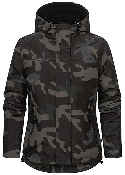 Brandit Dames Overgangsjack Windbreaker met rits en capuchon donker camouflage