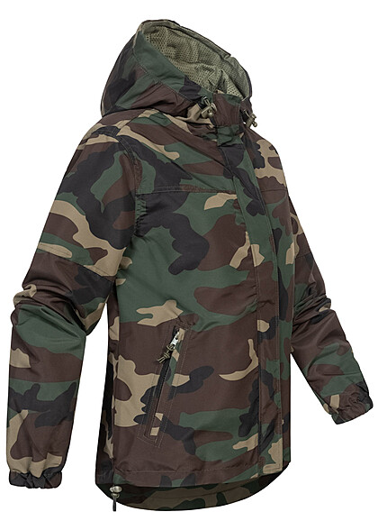 Brandit Dames Overgangsjack met rits en capuchon woodland camouflage