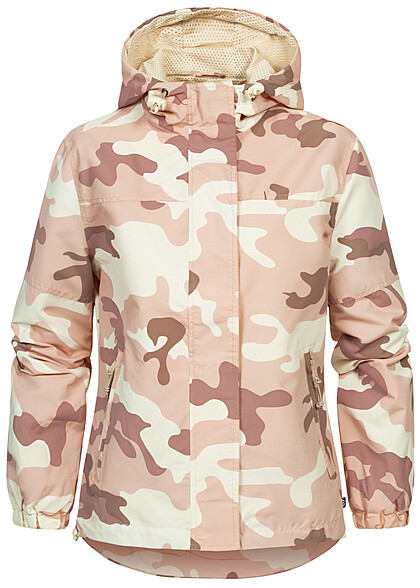 Brandit Dames Overgangsjack met rits en capuchon candy camo roze