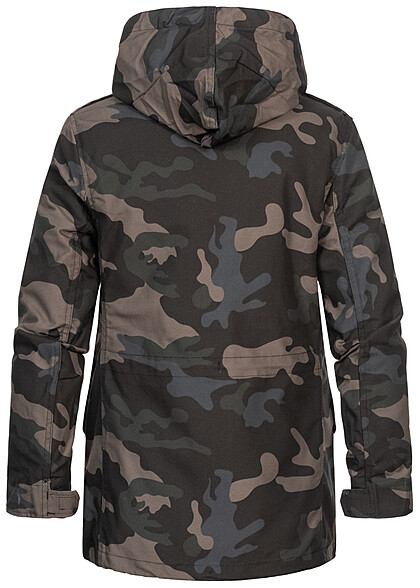 Brandit Dames US-Feldjacke met capuchon en rits 4-zakken donker camouflage