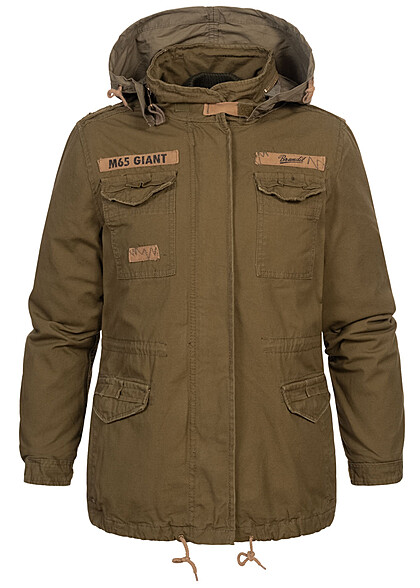 Brandit Dames Premium Feldjacke met capuchon en 4-zakken olijfgroen