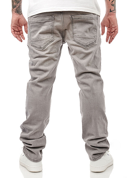 Rusty Neal Herren Jeans Hose mit 5-Pockets hell grau