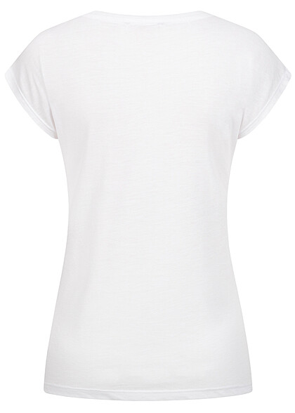 Hailys Dames T-Shirt met verenprint en True Love belettering wit