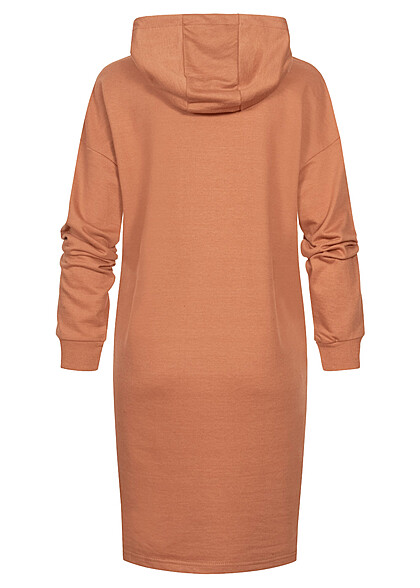 Sublevel Damen Hoodie-Kleid mit Kngurutasche im Oversized-Design pecan braun