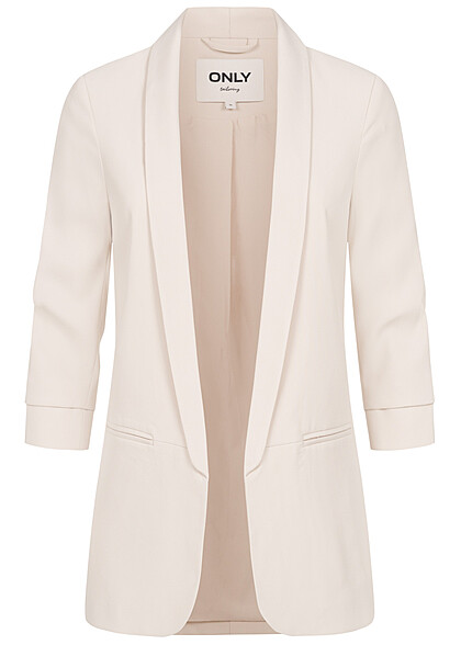 ONLY Damen NOOS 3/4 Arm Longform Blazer 2-Deko-Pockets offener Schnitt moonb. beige