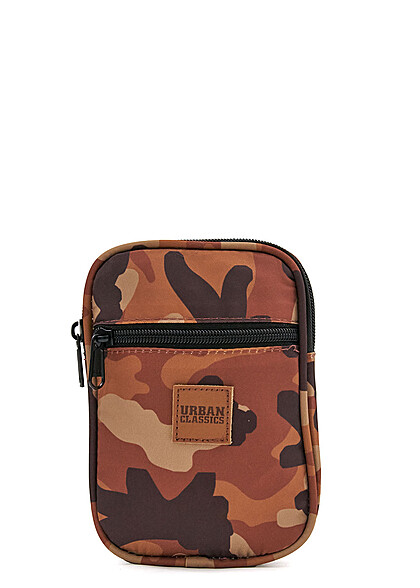Urban Classics Herren Tasche Festival-Tasche mit Zipper u. Camouflage-Design braun