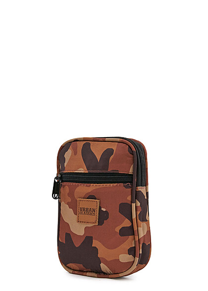 Urban Classics Herren Tasche Festival-Tasche mit Zipper u. Camouflage-Design braun
