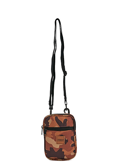 Urban Classics Herren Tasche Festival-Tasche mit Zipper u. Camouflage-Design braun