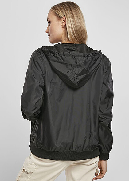 Build Your Brand Dames overgangsjacke met zipper en 2-pockets zwart