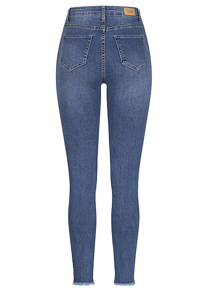 Hailys Damen High Waist Skinny Fit Jeans Hose mit 5-Pockets blau