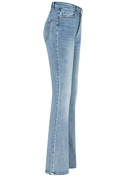 Vero Moda Damen NOOS Skinny Jeans Hose mit ausgestellten Beinen hell blau denim