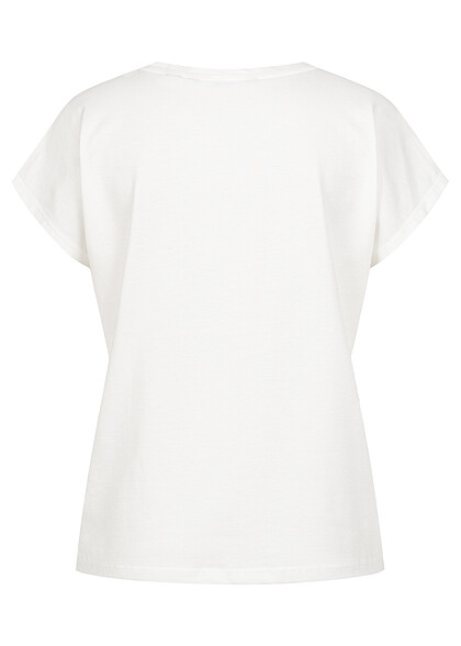 Vero Moda Dames T-Shirt met ronde hals en smiley print wit