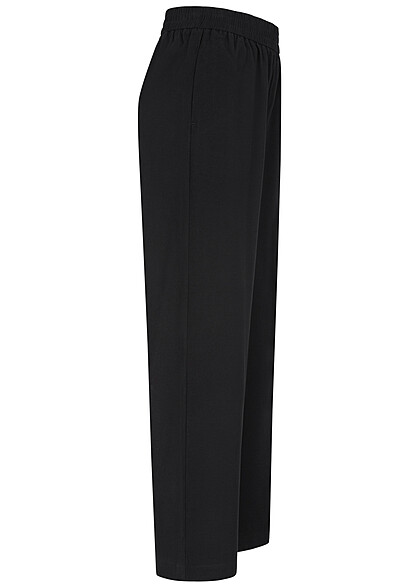 Vero Moda Damen NOOS Stoffhose mit weitem Beinschnitt und Gummibund schwarz