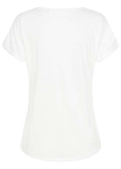 Cloud5ive Dames Viscose T-Shirt met bloemenprint wit zwart groen