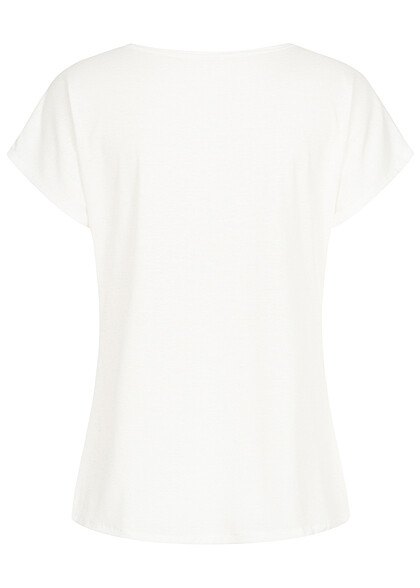 Cloud5ive Dames Viscose T-Shirt met paddestoel print wit