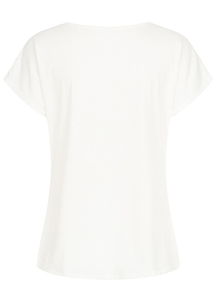 Cloud5ive Dames Viscose T-Shirt met veer print wit