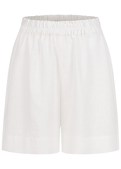 ONLY Dames NOOS Hoge Taille Shorts met elastische tailleband wit